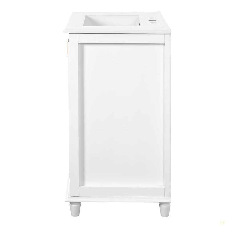Meuble-lavabo de 30 po avec lavabo en céramique, ensemble de meuble-lavabo autoportant avec tiroir caché, armoire de rangement pour la salle de bain