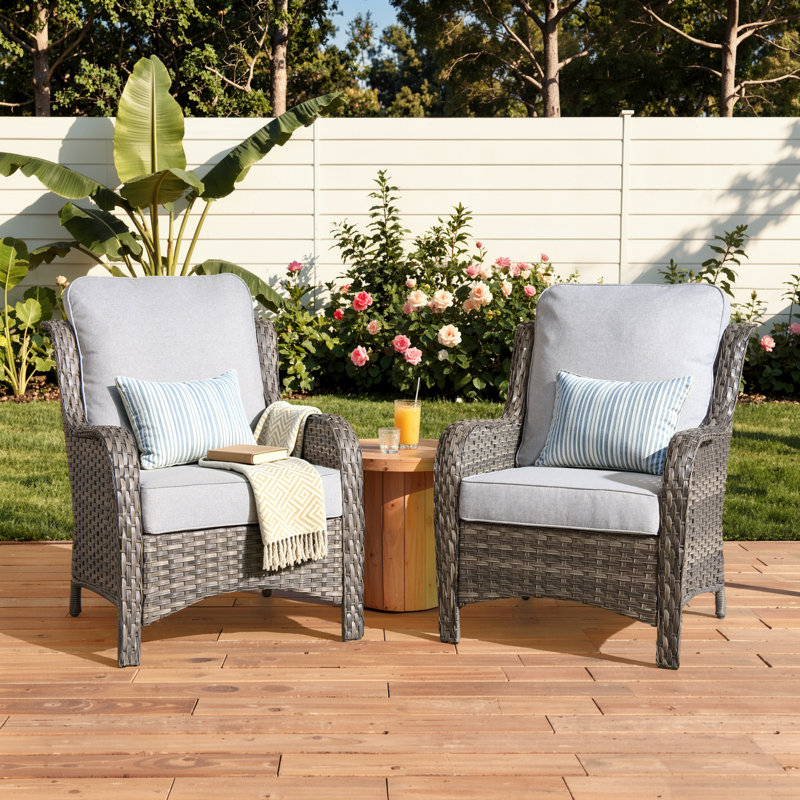 Chaise de patio avec coussins Gretna, Gris clair, gris