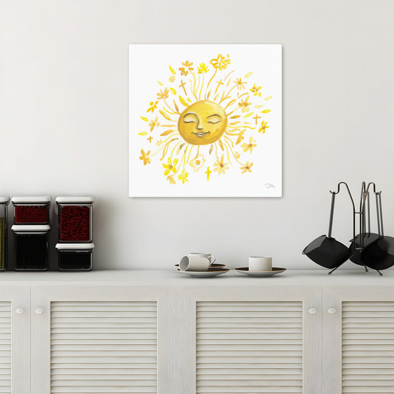 Ensoleillé, art floral contemporain fantaisiste, H 18 po x l 18 po