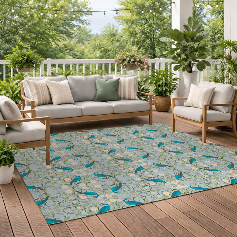 Tweetie Soft Step Outdoor Area Rug, Blue, Rectangle 10' x 8'