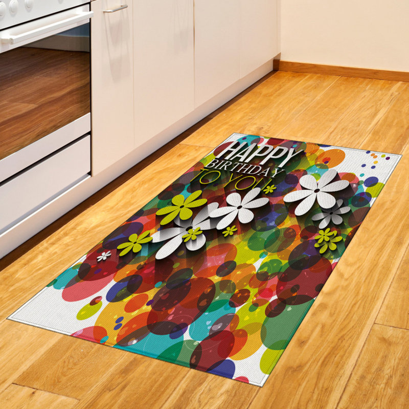 Tapis décoratif à longues fibres en fibre de polyester haute densité Flower, Rectangle 2 pi 7 po x 5 pi