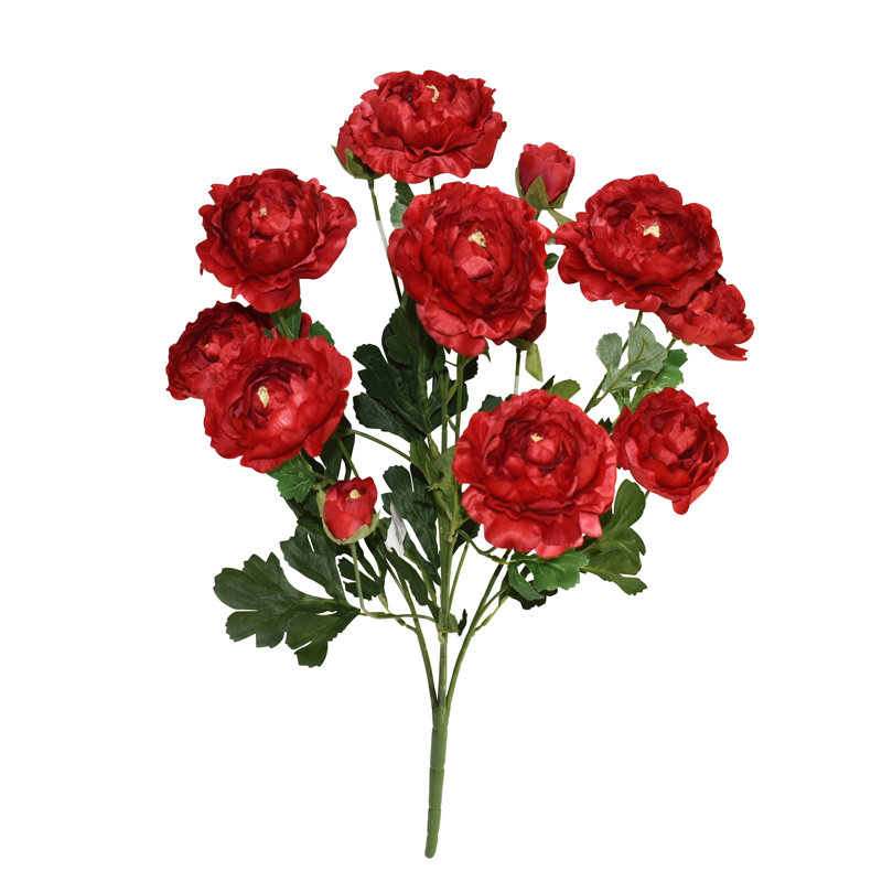 19" Ranunculus Bush - 14 Heads , Red