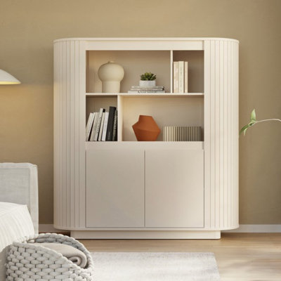 Chanceton 162cm Shelving Cabinet with Open Display