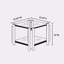 Table de bout carrée 20 pouces, table de bout moderne en acier inoxydable, table basse en verre trempé transparent à deux couches, table d'appoint avec rangement, pour le bureau personnel du salon-2041793229