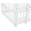 Lit superposé simple au-dessus d'un lit simple avec glissade, échelle, porte et barrières de sécurité, lit superposé pour enfants en bois de pin massif, finition blanche-120200120