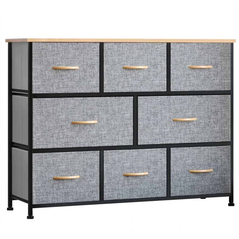 Commode en tissu avec tiroirs, unité de rangement avec structure en acier pour chambre à coucher, couloir