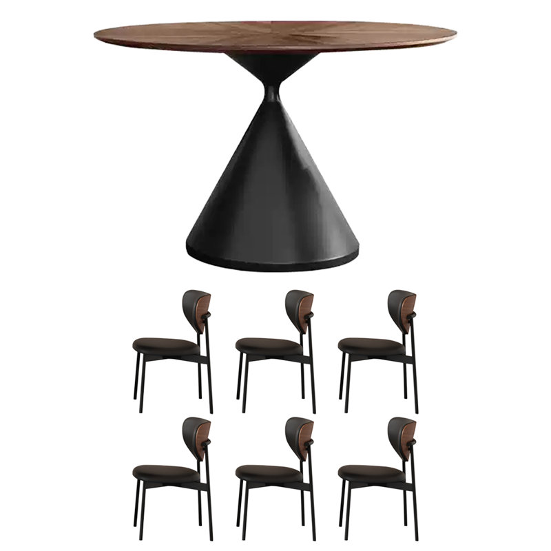 Table ronde en bois massif French French, H 29,52 po x L 51,18 po x l 51,18 po