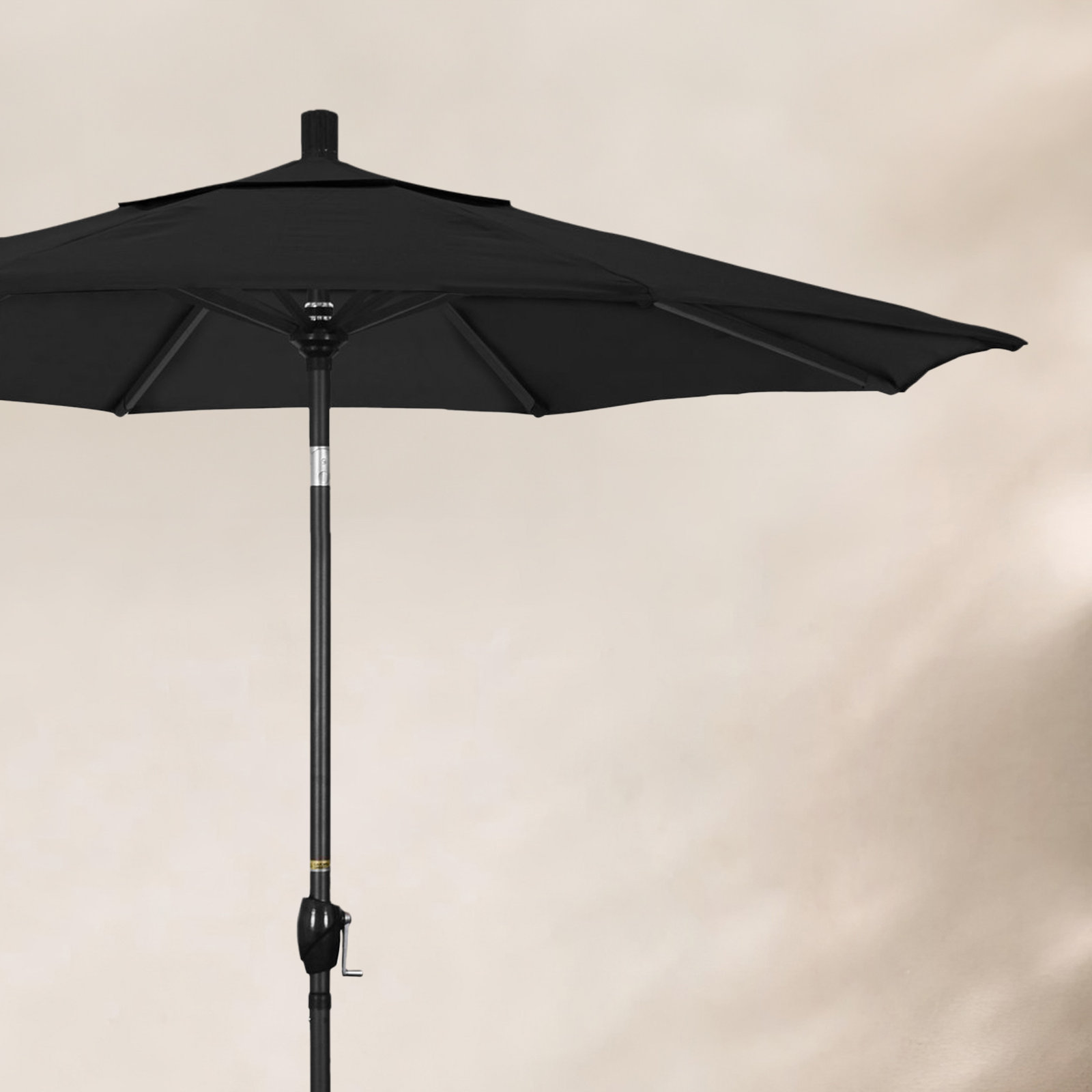 90'' Outdoor Umbrella, Black Performance, Olefin, Black