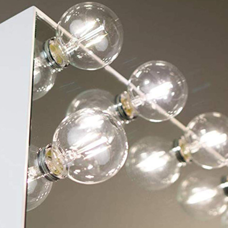 Miroir de maquillage Hollywood avec 12 lumières DEL claires Glow Plus, Champagne doré