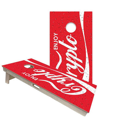 Enjoy Crypto 2x4 Cornhole Board Set | Includes (2) Boards (8) Bags & Optional Accessories