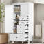 Armoire de rangement 61,8 po avec tablettes réglables et 4 tiroirs pour le salon, la cuisine, la salle de bain ou le bureau
