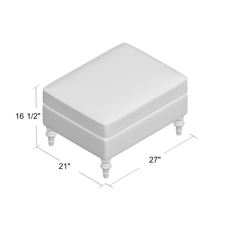 Repose-pieds standard large de 27 po Mulgrave, Bouleau couleur miel, Tissu natté brindille Drusky Sustain