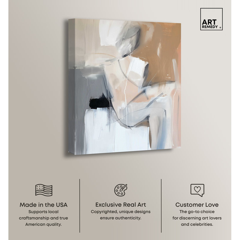 Elegant Abstract Bohemian Canvas Wall Art in Gallery Wrapped Frame, 16" x 20"