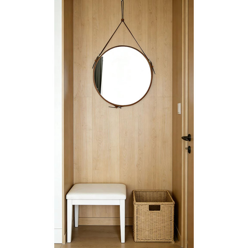 Adjustable Hanging Mirror, Brown