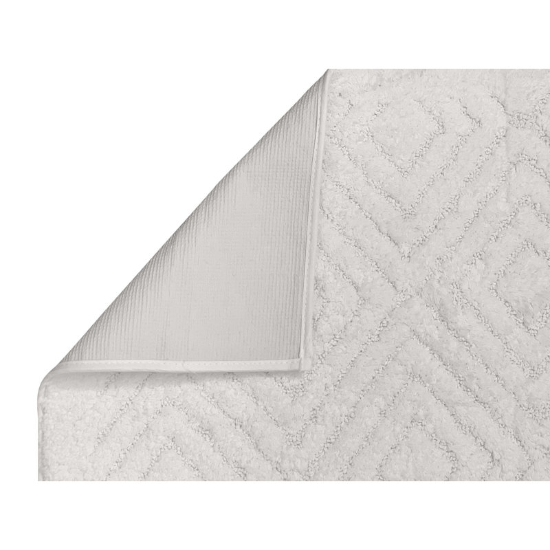 Ensemble de tapis de bain lavable à la machine 2 pièces Bro douceur, Blanc