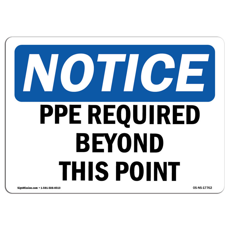 PPE Required Beyond This Point Sign