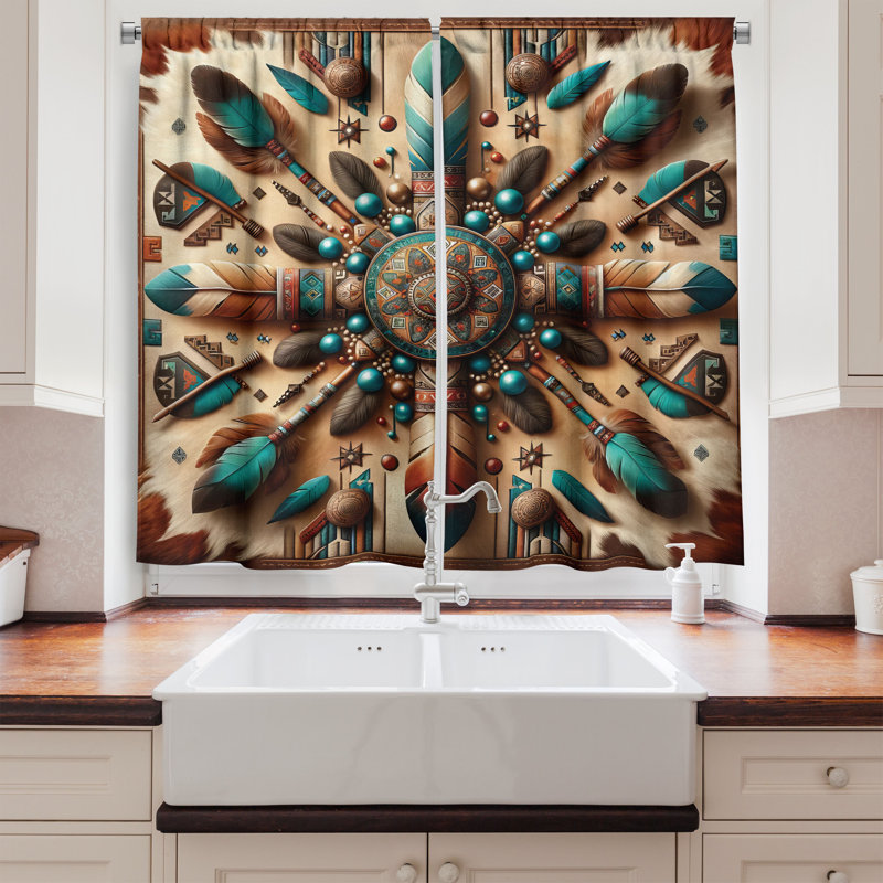 Rustic Kitchen Curtain, 55" W x 45" L