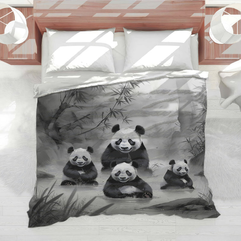 Édredon Panda Family In Water, Grand lit