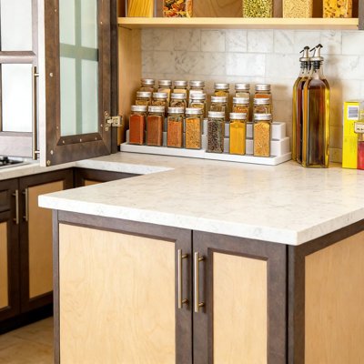 3-Tier Expandable Spice Rack Organizer - Adjustable Length Kitchen Cabinet & Countertop Storage With Non-Skid Shelves For Maximum Visibility And Space Saving