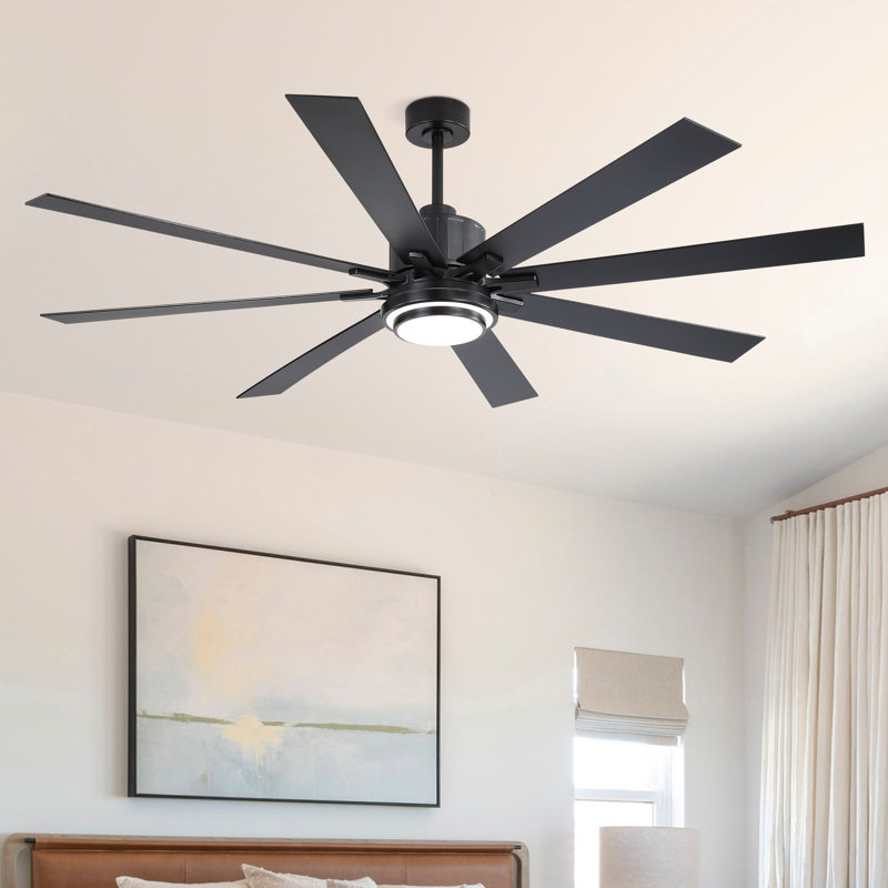 Grand ventilateur de plafond 72 pouces avec lumière, moteur à courant continu réversible, ventilateur de plafond moderne pour le salon
