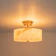 Plafonnier semi-encastré 3 lumières en verre albâtre