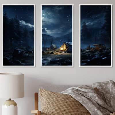Starlit Camping In Canada 2 - camping, art mural
