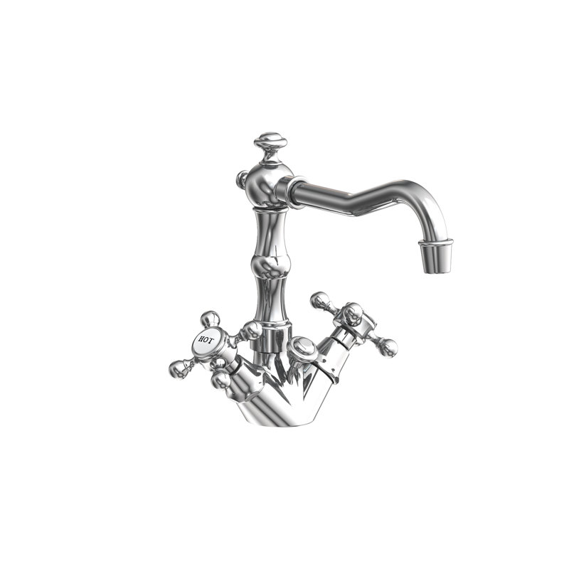 Chesterfield Single Hole Bathroom Faucet with Drain Assembly, Polished Chrome