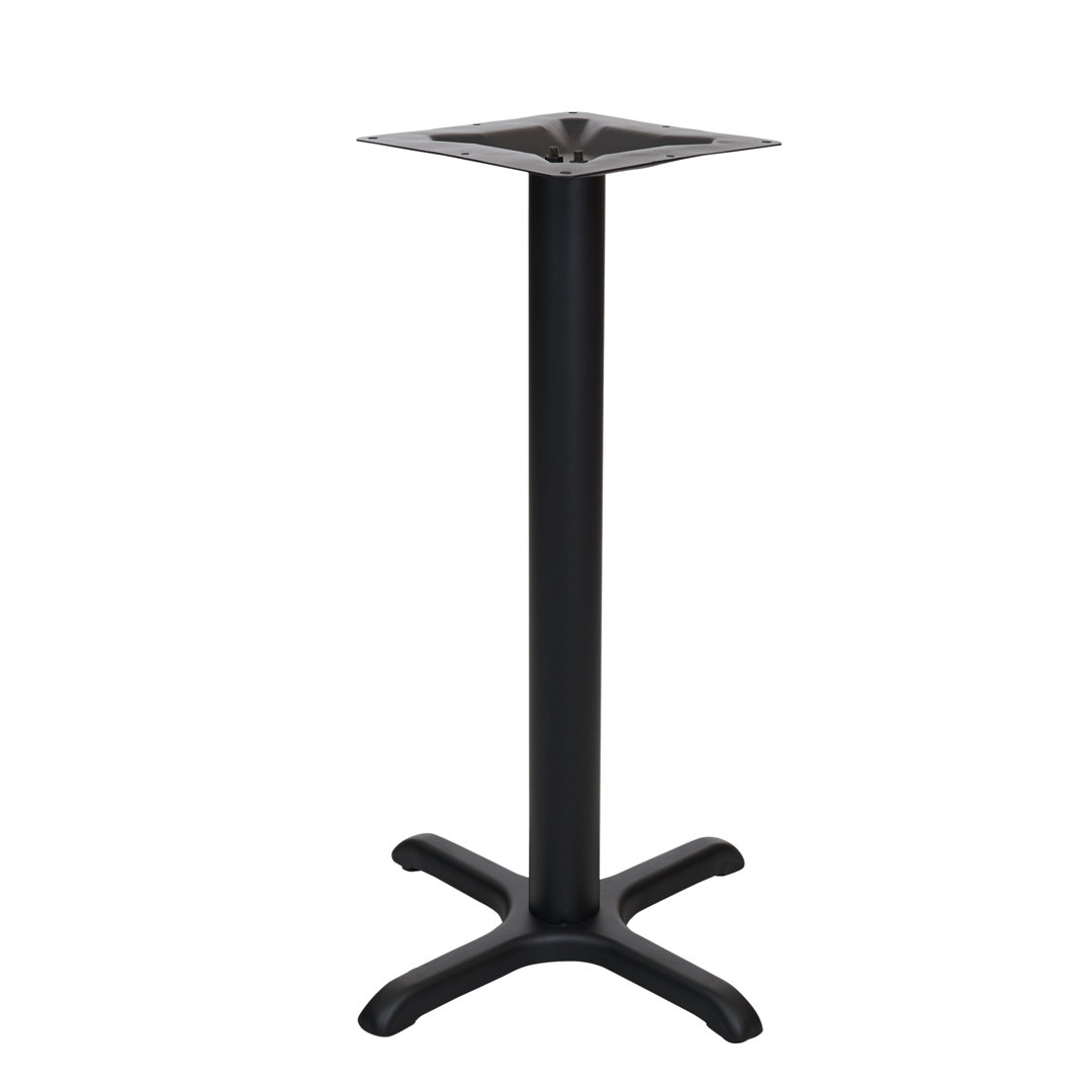 STB Black 22x22" Cross Indoor Counter Height Table Base Bolt-On Plate BFM Seating