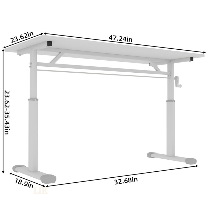 Adjustable Study Desk for Kids & Adults – Height-Adjustable, Multi-Purpose Home/Office Desk, Compact Design, White
