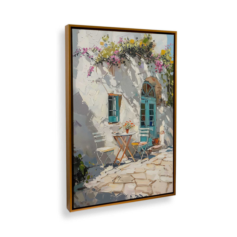 Impression sur toile Bougainville Break, 12 po x 18 po, Cadre flottant doré poli
