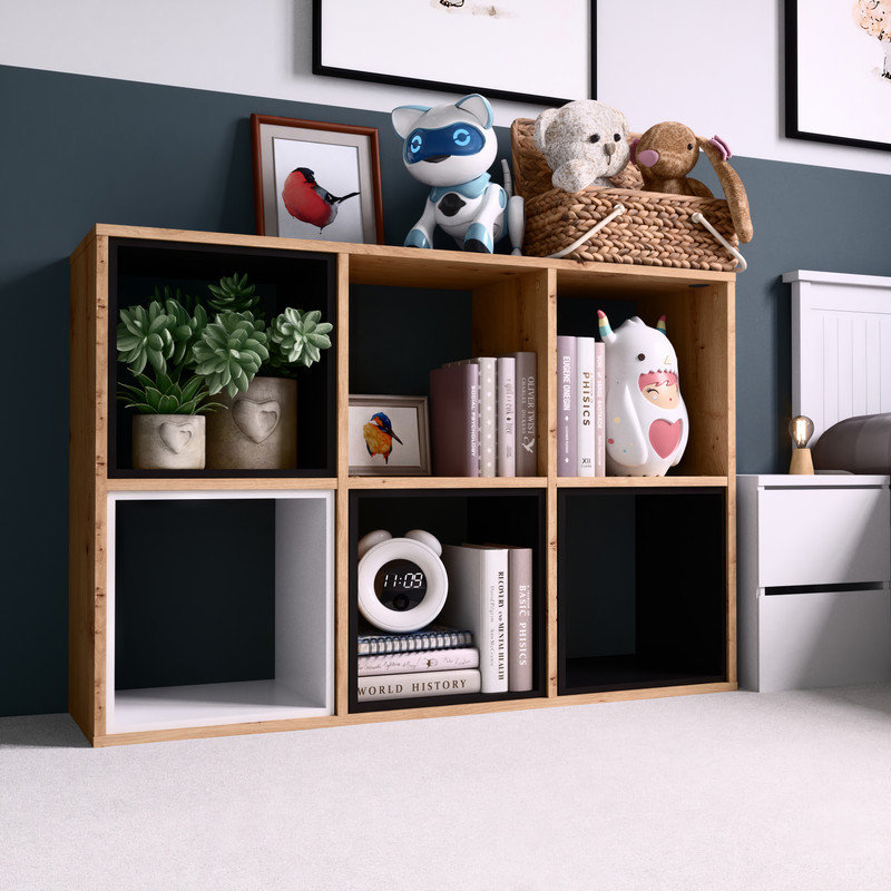 Neiya 75cm H x 110cm W Bookcase, Oak