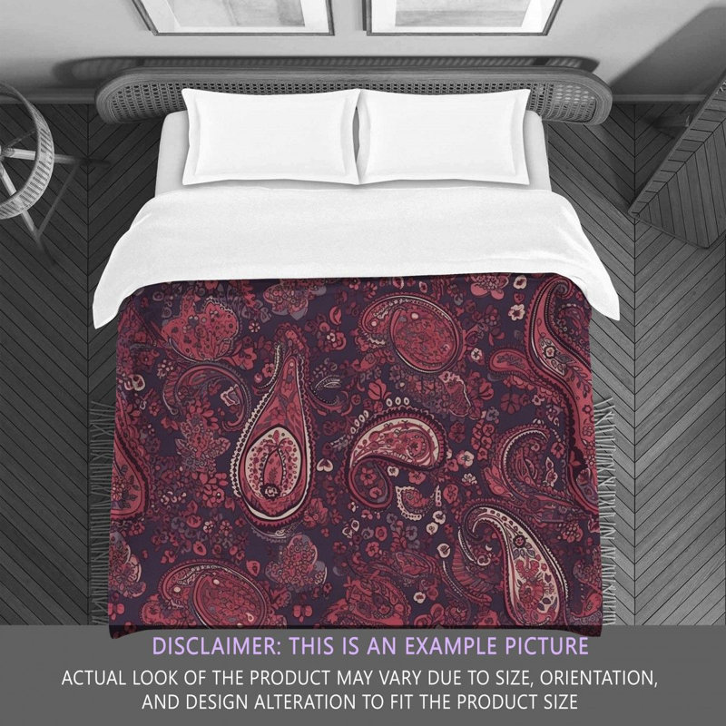 Botanical Purple/Red Microfiber Comforter, King Comforter