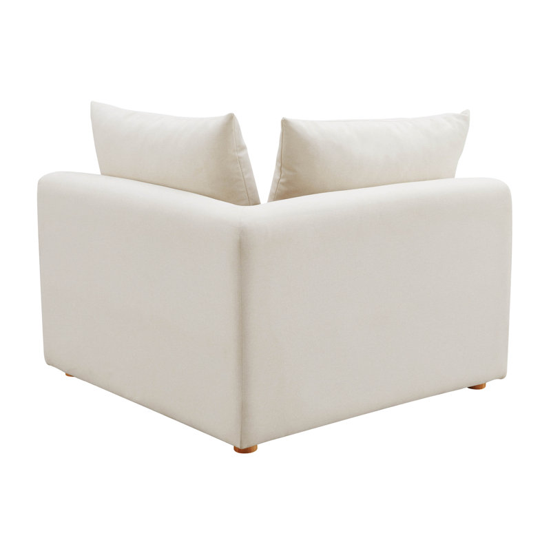 Cream Linen Modular Corner Armchair with Cushions