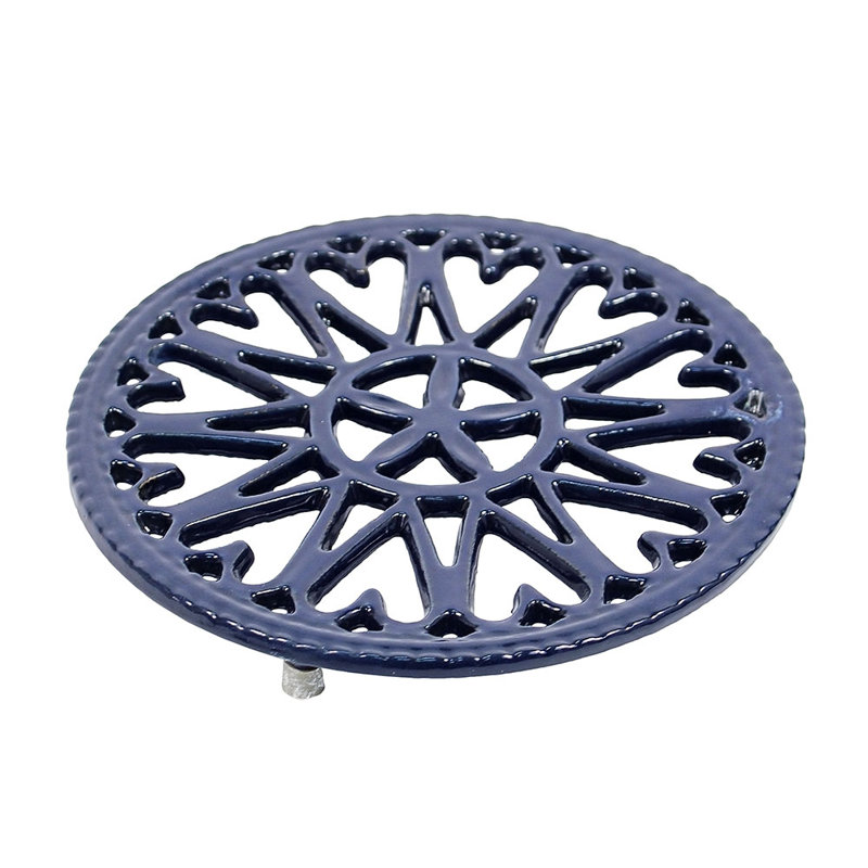 Metal Round 1 Piece Trivet, Blue