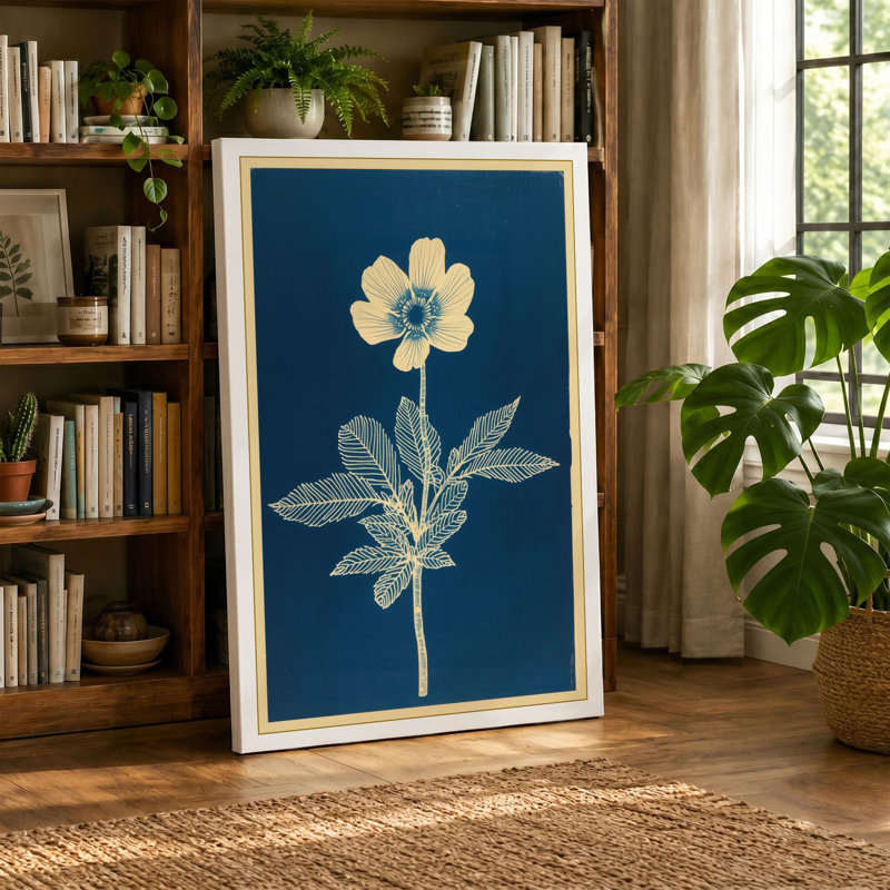 Classical Study Botanical 1 Piece Wrapped Canvas Wall Art, 18x12 - 45.7 x 30.5 cm, Black Border