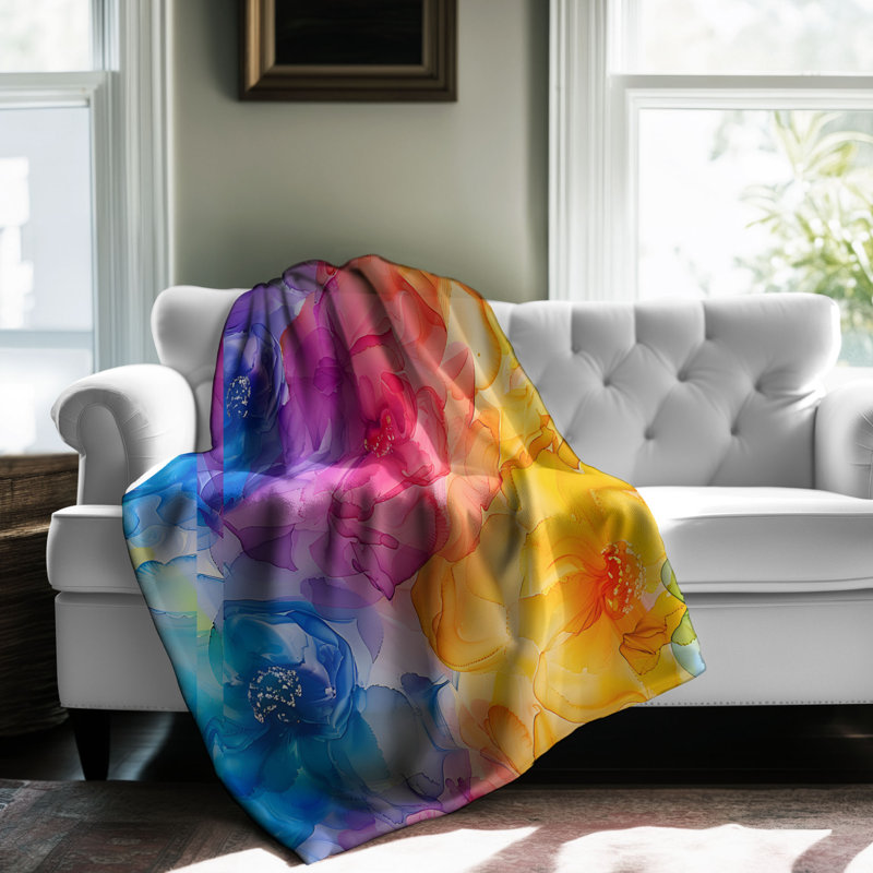 Bouquet Vivid Rainbow Bouquet - 1 pièce Sherpa Premium, Grand lit