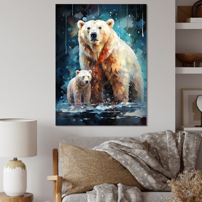 Starlit Polar Bear Bond II - Bear Wall Art