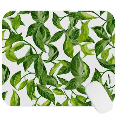 Botanical Greenery Plants IX Modern Gaming Cute Office Laptop Desk Pad Gift Mat Square Rectangle Non-Slip Mousepad
