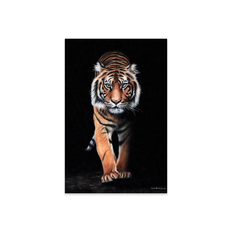 Tigre imprimé noir sur verre acrylique