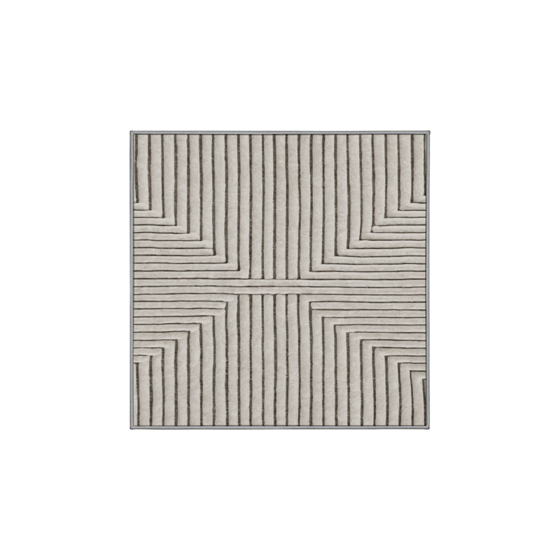 Tapis gris soyeux et moelleux, Carré 5 pi