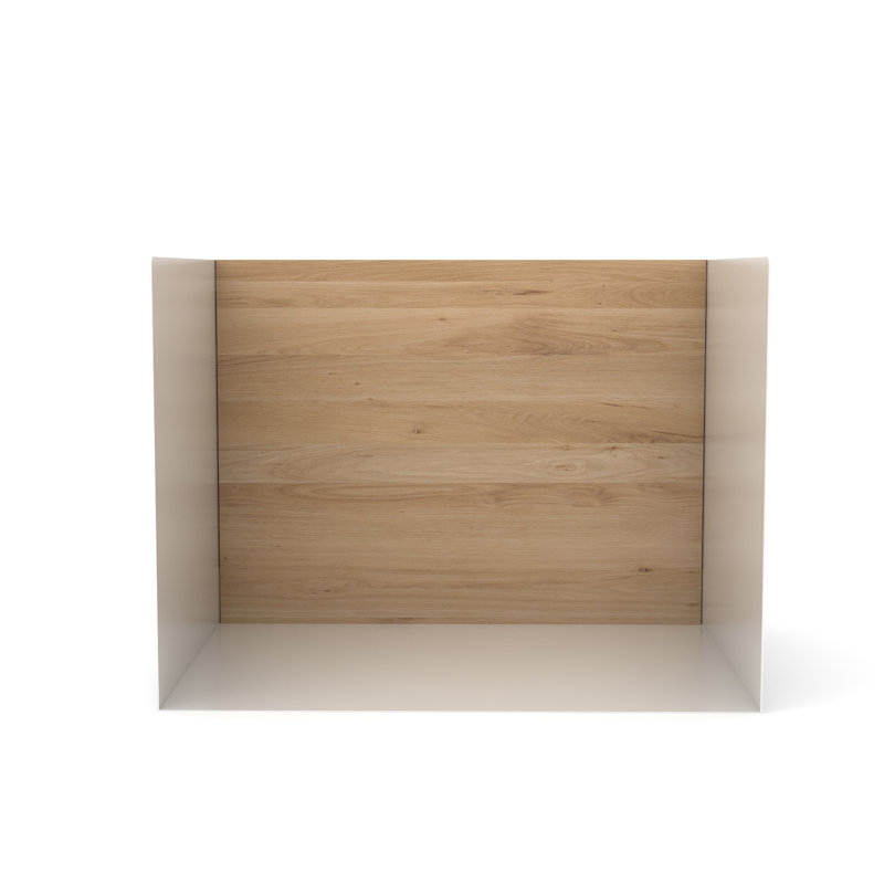 U Oak Solid Wood Accent Shelf, 5.9" H x 27.6" W x 5.9" D, White
