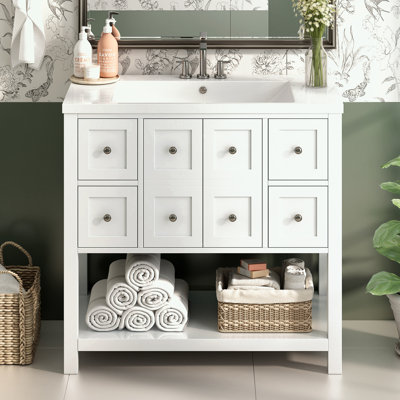 Pollark 36'' Single Bathroom Vanity with Top