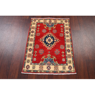 Tapis décoratif en laine de conception unique 2 pi 3 po x 3 pi kazak Annetra