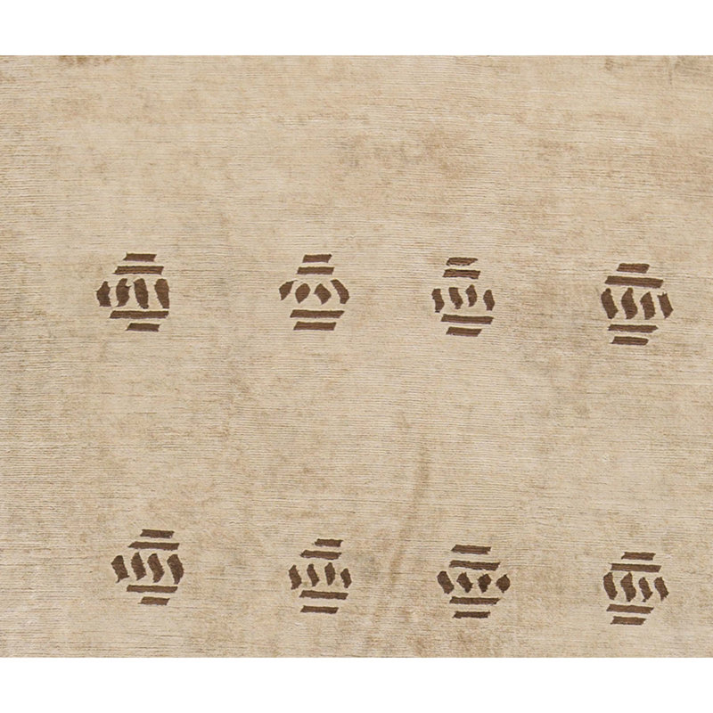 Hand-Knotted High-Quality Beige Area Rug