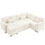 Canapé modulaire 97 po en chenille beige de 97 po avec 7 options de sièges, rangement, pour sièges rembourrés en L, rangement, pouces,