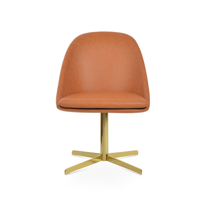 Avanos 4 Star Swivel Side Chair, Caramel, Gold