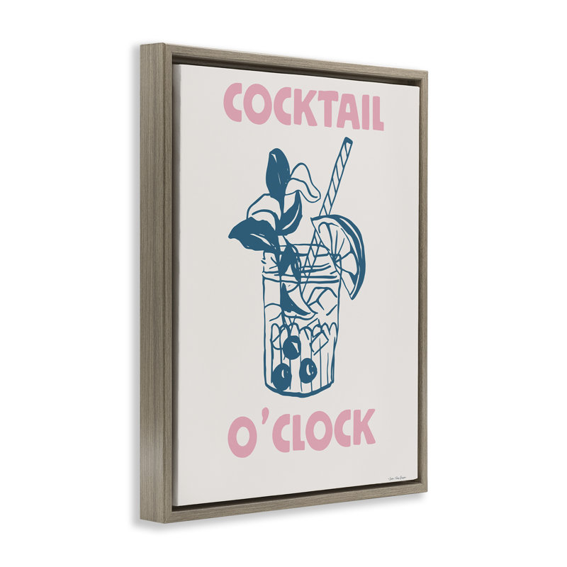 «Pastel Cocktail O'Clock», art mural encadré flottant, design par Seven Trees Design, H 21 po x l 17 po