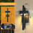 Modern Cross-Shaped Outdoor Wall Light,With 5 Color Temperatures, Waterproof Exterior Wall Sconce For Porch/Entryway(2-PACK)
