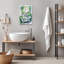 Baignoire avec feuille verte, art mural non encadré 24 po x 36 po