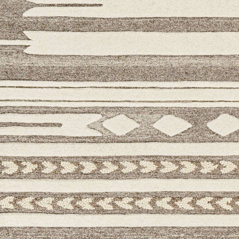 Lumia Southwestern Handmade Tufted Wool Taupe/Beige Area Rug, Rectangle 2' x 3'